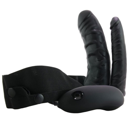 Страпон полый Lux Fetish Unisex Vibrating Double Penetrating
